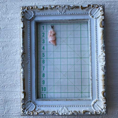 花彫刻❀︎珊瑚アクセサリー・ホワイトゴールドペンダントヘッド