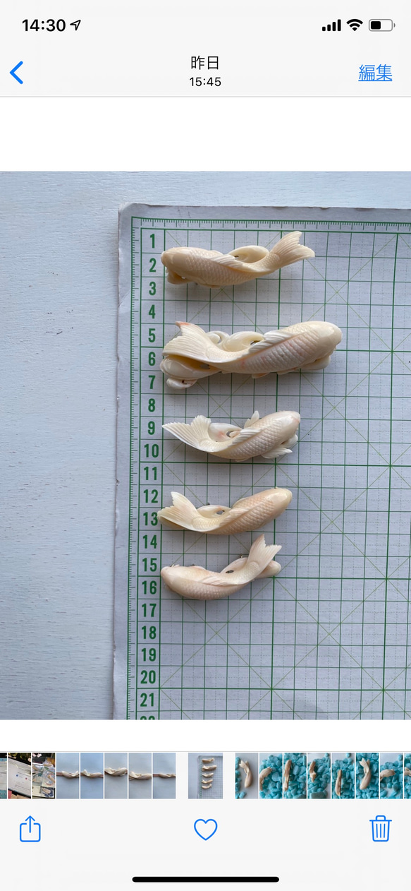 【2】御利益がありますように…5匹の鯉で【五鯉ごりやく…御利益】珊瑚鯉彫刻帯留 10枚目の画像
