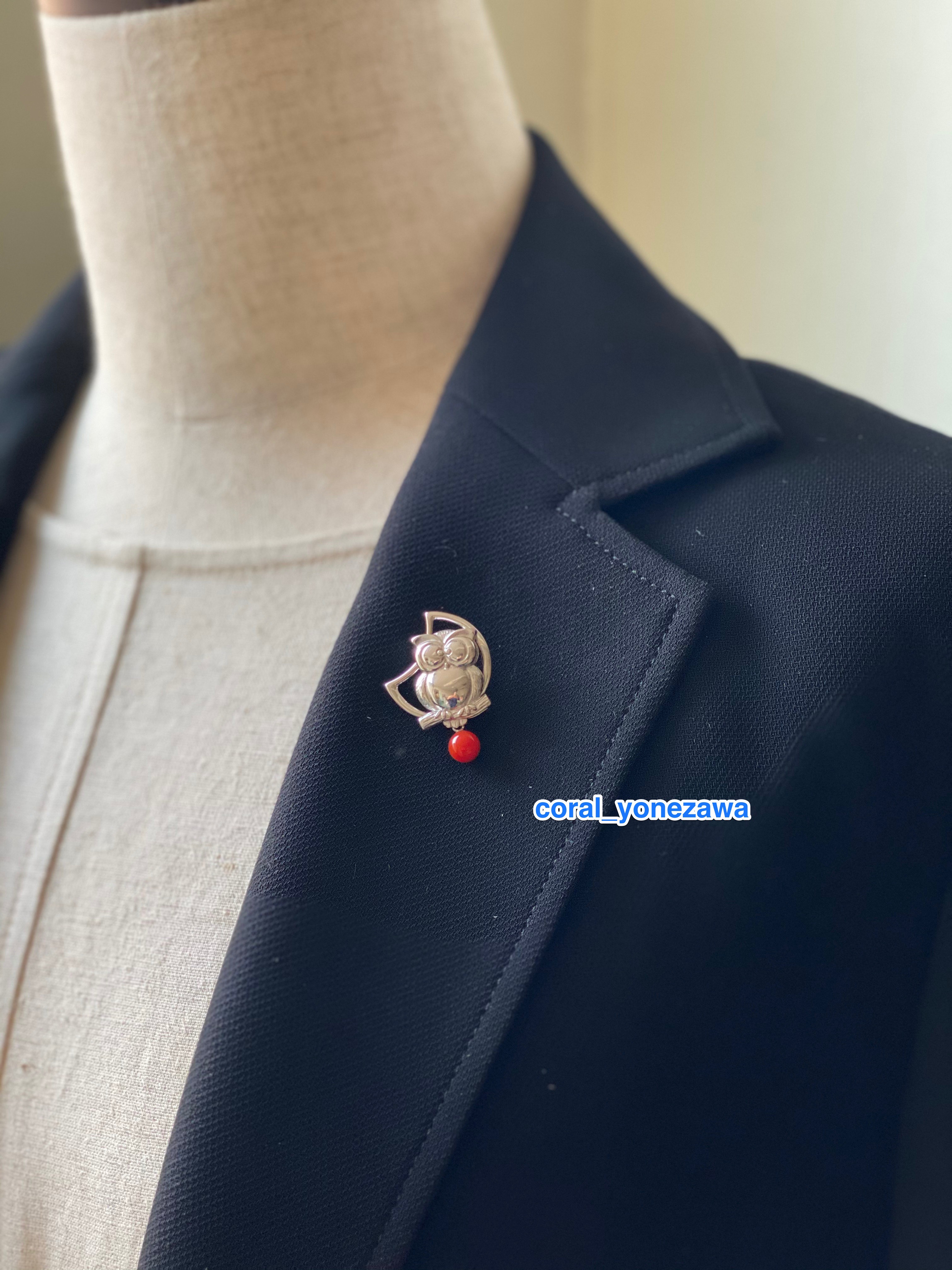 アウトレット処分品・シルバー製ピンタック・珊瑚・ふくろう《グラスフォルダー》