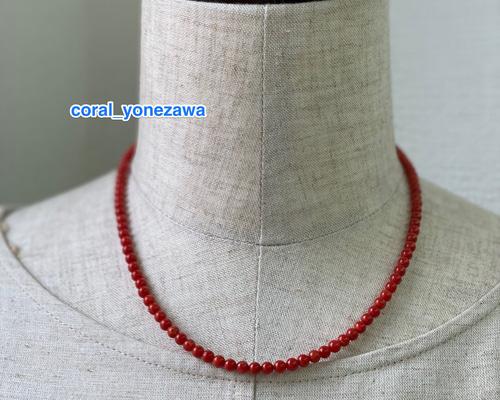 シルバー製》赤珊瑚ネックレス ネックレス・ペンダント ライズ