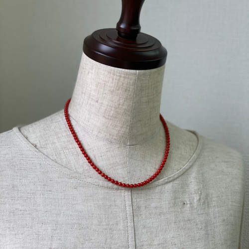 シルバー製》赤珊瑚ネックレス ネックレス・ペンダント ライズ