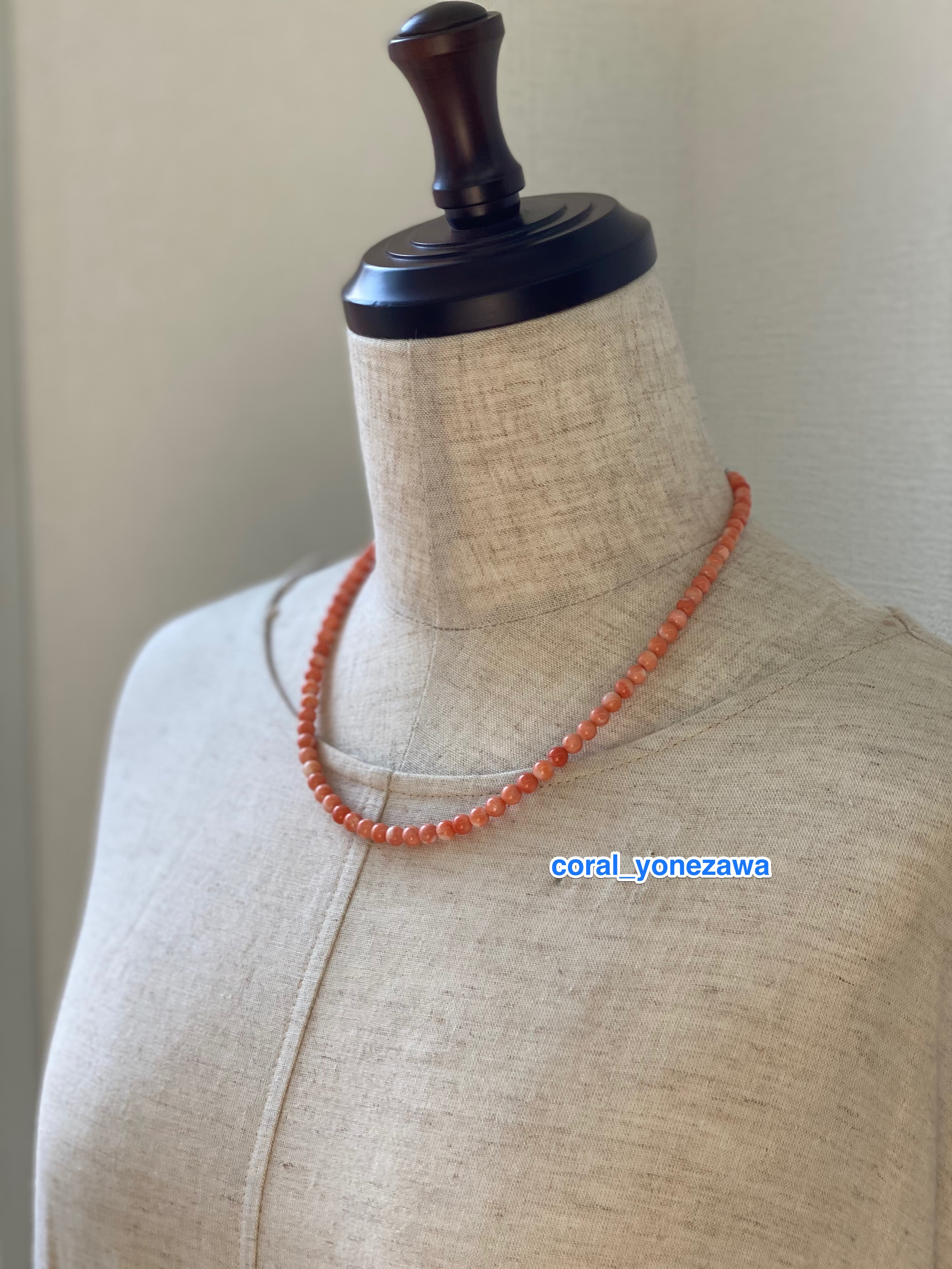 【貴重】モモイロサンゴのチョーカータイプネックレス《アジャスター付き》