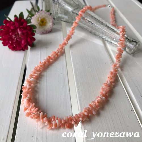 定番 楽しみ様専用 オレンジ 珊瑚 ロングネックレス 香港製（インスタ アクセサリー