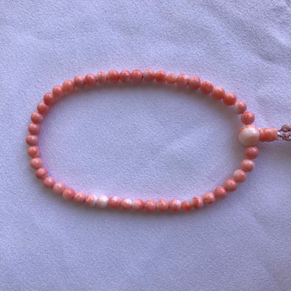 イチオシ‼︎正絹・小田巻桜色・宝石珊瑚数珠 4枚目の画像