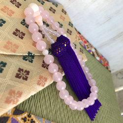人気のローズクォーツ数珠【紫人絹房】 8枚目の画像