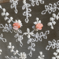 桜カラー・ピンク色・宝石珊瑚フラワー❀︎ピアス 2枚目の画像