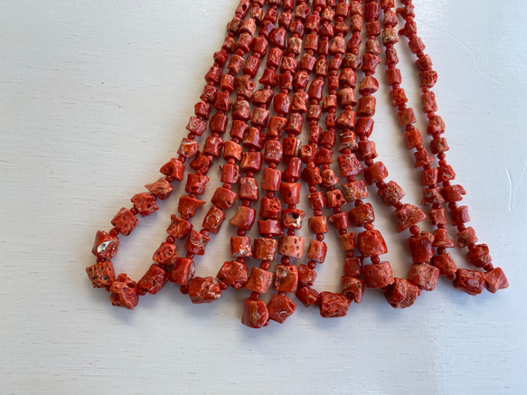 【アウトレット出品】天然ナチュラル素材・本珊瑚・生命力感じる赤い珊瑚ネックレス 7枚目の画像