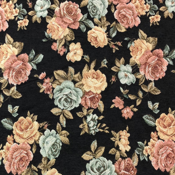 中古】花柄布地のダークブラウン額縁19-333 中古】花柄布地のダーク