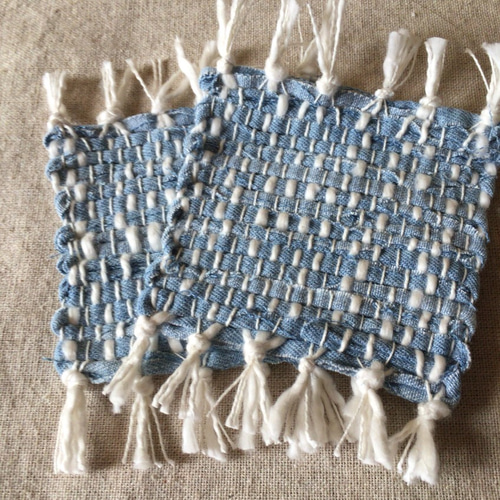 デニム地裂き織りコースター2枚セット＊felice＊ その他キッチン