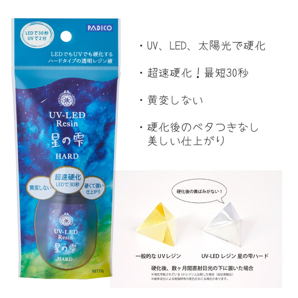 【月の雫と星の雫】【各30g】パジコ トライアルセット UV-LED レジン液 ハードタイプ PADICO＋オマケ付 5枚目の画像