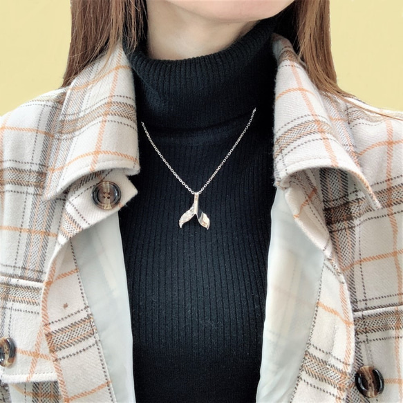 Whale tail necklace-silver-手彫り(ウィメン) 3枚目の画像