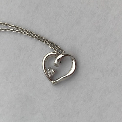 Heart necklace-silver- 1枚目の画像