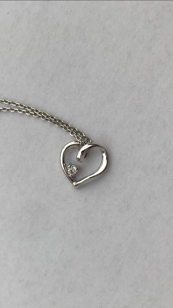 Heart necklace-silver- 1枚目の画像