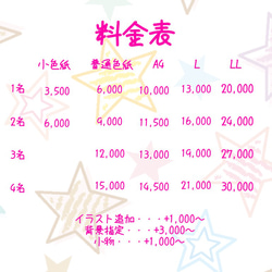 似顔絵料金表 2枚目の画像