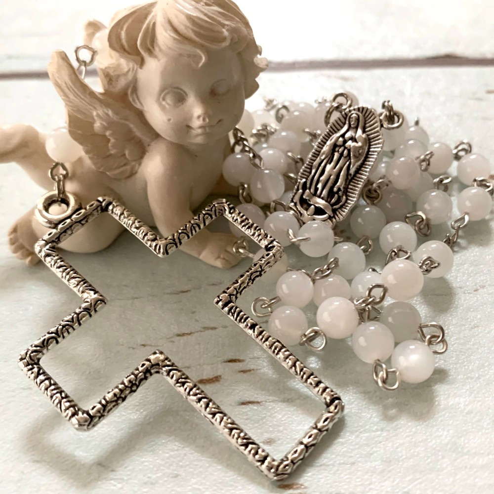 ホワイトムーンストーンのロザリオ