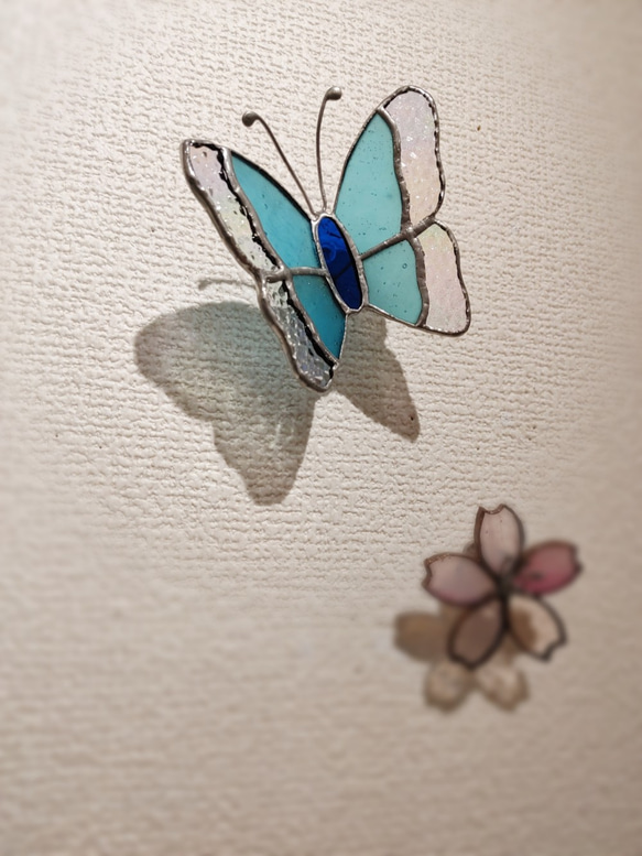 ステンドグラスの蝶々＊ブルー 1枚目の画像