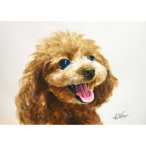 ペットポートレート ペットの肖像画 A4 絵画 ALOHA WIND FACTORY 通販  