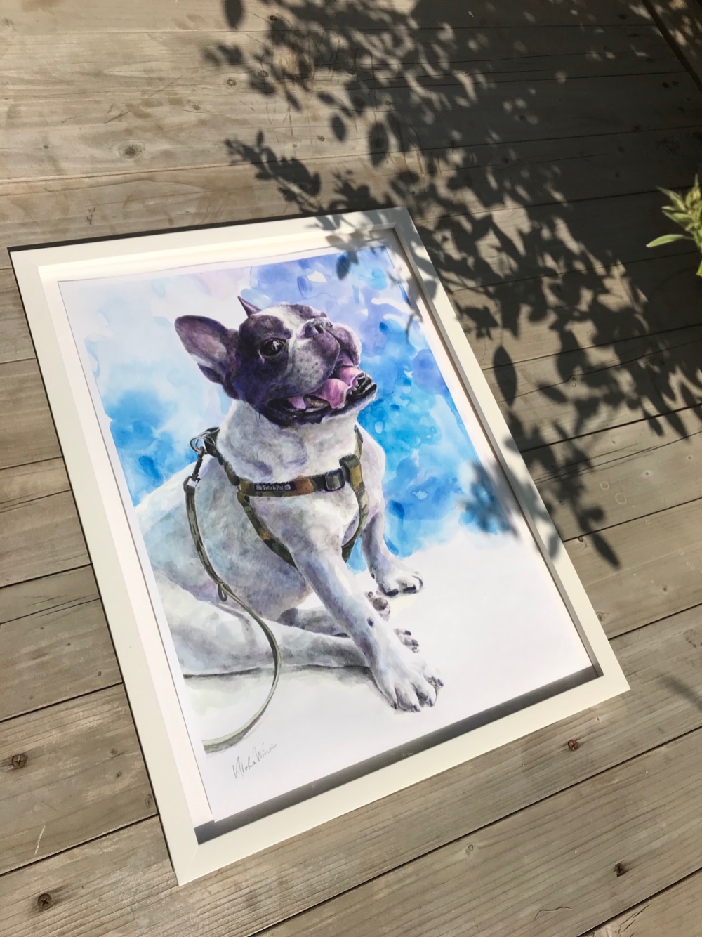 ペットの肖像画 ペットポートレート A3 2匹 絵画