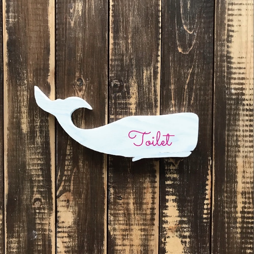 Creema限定 】クジラたちのサインプレート3点セット 表札・ネーム