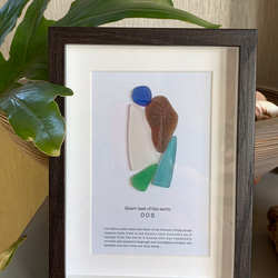 ＊キラキラブルームーン！＊シーグラスアート シーグラス アート ブルームーン 月 フラワー 立体・オブジェ