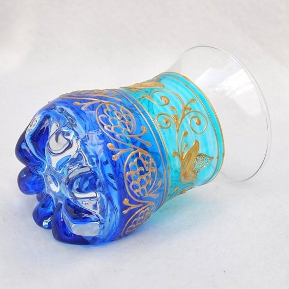 2色のブルーがきれい＆涼しく　チャイグラス☆チュニジア☆アラビアンナイトの世界　 34b 2枚目の画像