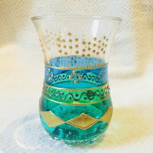 チャイグラス☆チュニジア☆アラビアンナイトの世界 ブルー&グリーン