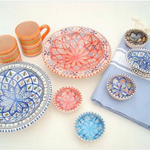 チュニジア・ナブール陶器 北アフリカ伝統万能絵付皿 テンション上がる