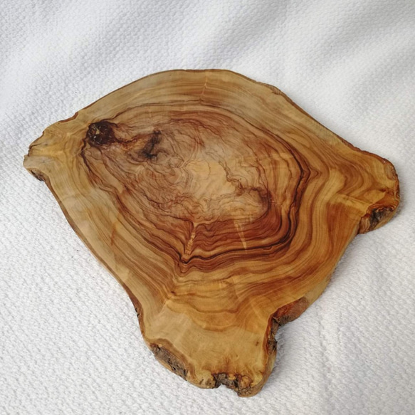 オリーブの木の輪切り　カッティングボード　皮つき 6枚目の画像