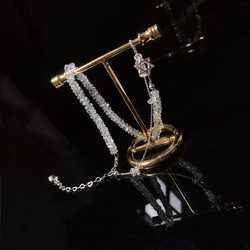 已售出《 璀璨 》六芒星 白水晶 925純銀項鍊手鍊兩用款 不對稱 第4張的照片