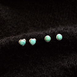 已售完 綠松石 s925純銀耳釘 第1張的照片