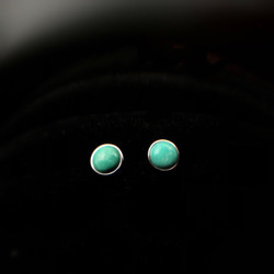 已售完 綠松石 s925純銀耳釘 第4張的照片