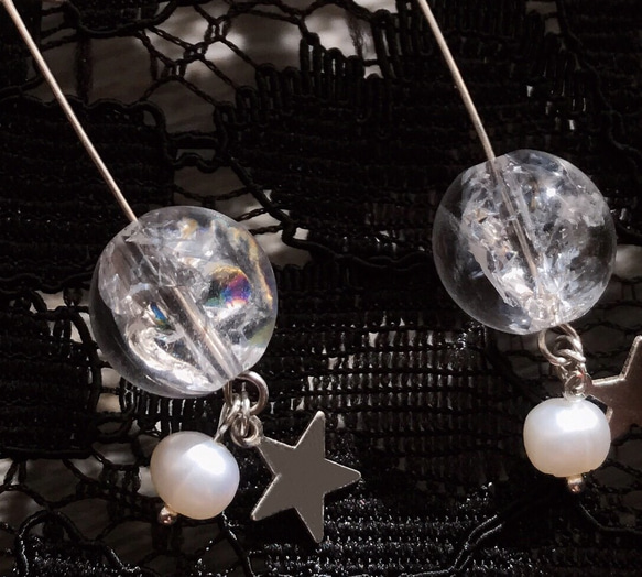 《 起點 》喜馬拉雅白水晶 s925純銀耳環 ｜ 透明系 第9張的照片