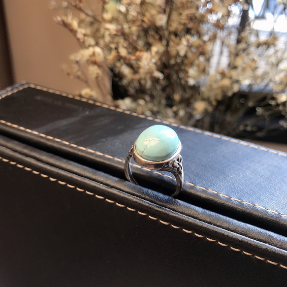 已售出 綠松石 s925純銀戒指 泰銀花朵 第4張的照片