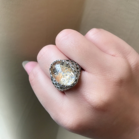 幽靈水晶s925純銀戒指 第2張的照片
