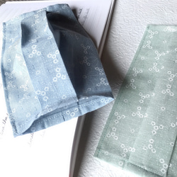 生地マスクカバー薄くて軽い日本の綿100％布ブルー120番手糸 4枚目の画像