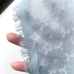 生地マスクカバー薄くて軽い日本の綿100％布ブルー120番手糸 7枚目の画像