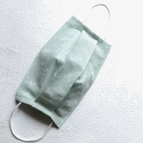 布口罩套 輕薄日本100%純棉布製 綠 120支紗 第3張的照片