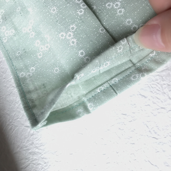 布口罩套 輕薄日本100%純棉布製 綠 120支紗 第5張的照片