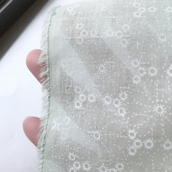 布口罩套 輕薄日本100%純棉布製 綠 120支紗 第8張的照片