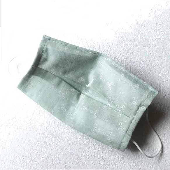 布口罩套 輕薄日本100%純棉布製 綠 120支紗 第9張的照片