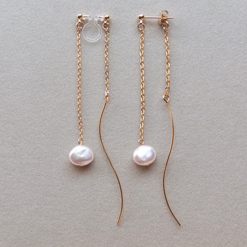 Fleshwater Pearl Swing series アメリカンピアス風 ピアス