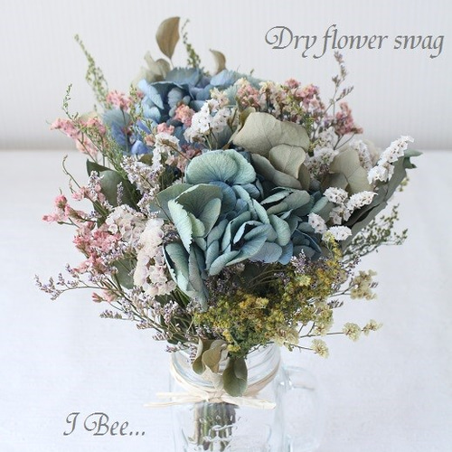 1.アンティーク紫陽花ブーケスワッグ ドライフラワースワッグ