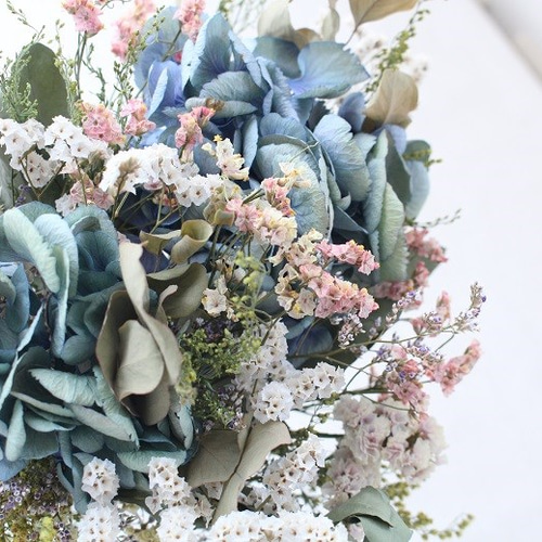 ドライフラワースワッグ（アンティークアジサイのブーケスタイル