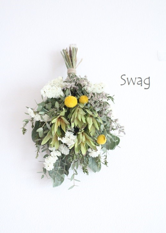 GARMIN FENIX 6 美品-ドライフラワースワッグ グリーン&ホワイトイエロー