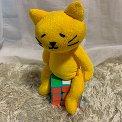 黄色いダルネコちゃん ハンドメイド　ぬいぐるみ　猫 5枚目の画像