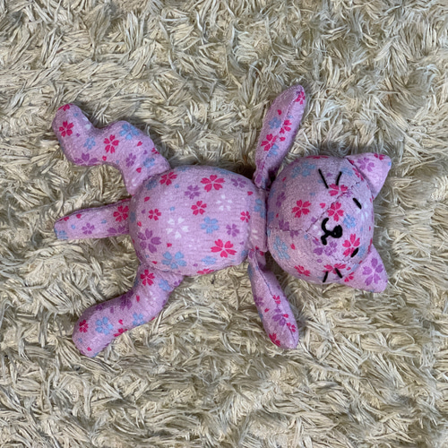 ハンドメイド ぬいぐるみ ネコ 手作り ダルネコ 花柄 ぬいぐるみ