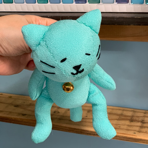 ハンドメイド ぬいぐるみ 猫 ダルネコ 手作り ミントグリーン