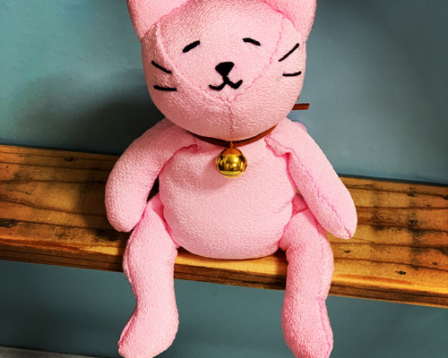 ねこ　ぬいぐるみ　ネコ　モヘア　ハンドメイド ハンドメイド テディベア ネコ
