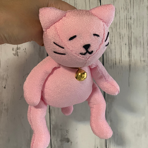 ねこ　ぬいぐるみ　ネコ　モヘア　ハンドメイド ハンドメイド テディベア ネコ