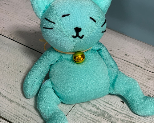 作家様　Mintちゃん ねこ ぬいぐるみ テディベア ハンドメイド ハンドメイド ぬいぐるみ ダルネコ ねこ ミントグリーン ぬいぐるみ